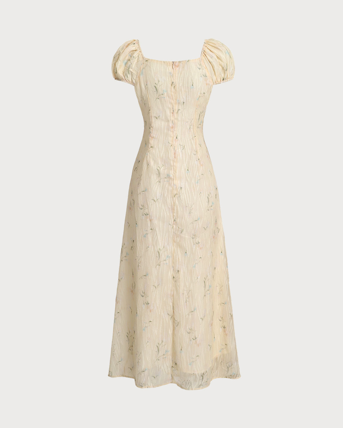 Yellow Floral Cap Sleeve Ruffle Midi Dress