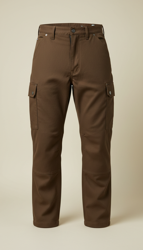 Field-Ready Utility Pants, Default angle: 45-degree 3/4 view showing product on a workbench or hung on a pegboard....